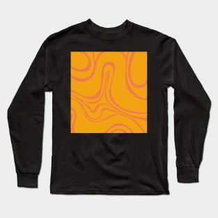 Retro Swirl - Orange Long Sleeve T-Shirt